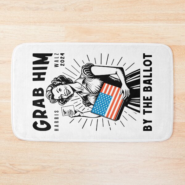 Item preview, Grab Him By The Ballot Harris Walz 2024 Vintage Ad USA Flag designed and sold by GrandeDuc.