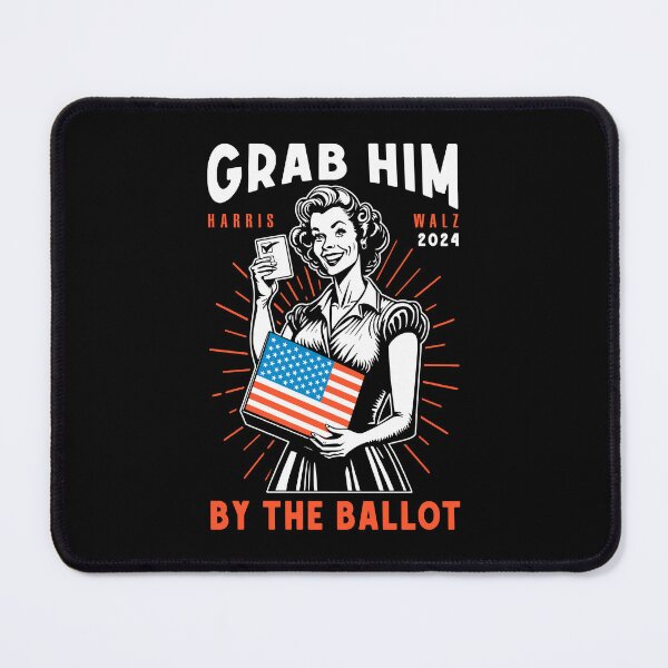 Item preview, Grab Him By The Ballot Harris Walz 2024 Vintage Ad USA Flag designed and sold by GrandeDuc.