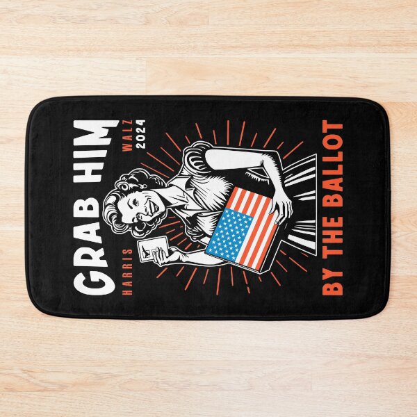 Item preview, Grab Him By The Ballot Harris Walz 2024 Vintage Ad USA Flag designed and sold by GrandeDuc.
