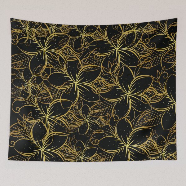 Item preview, Golden Frangipanis Black designed and sold by ppddesigns.