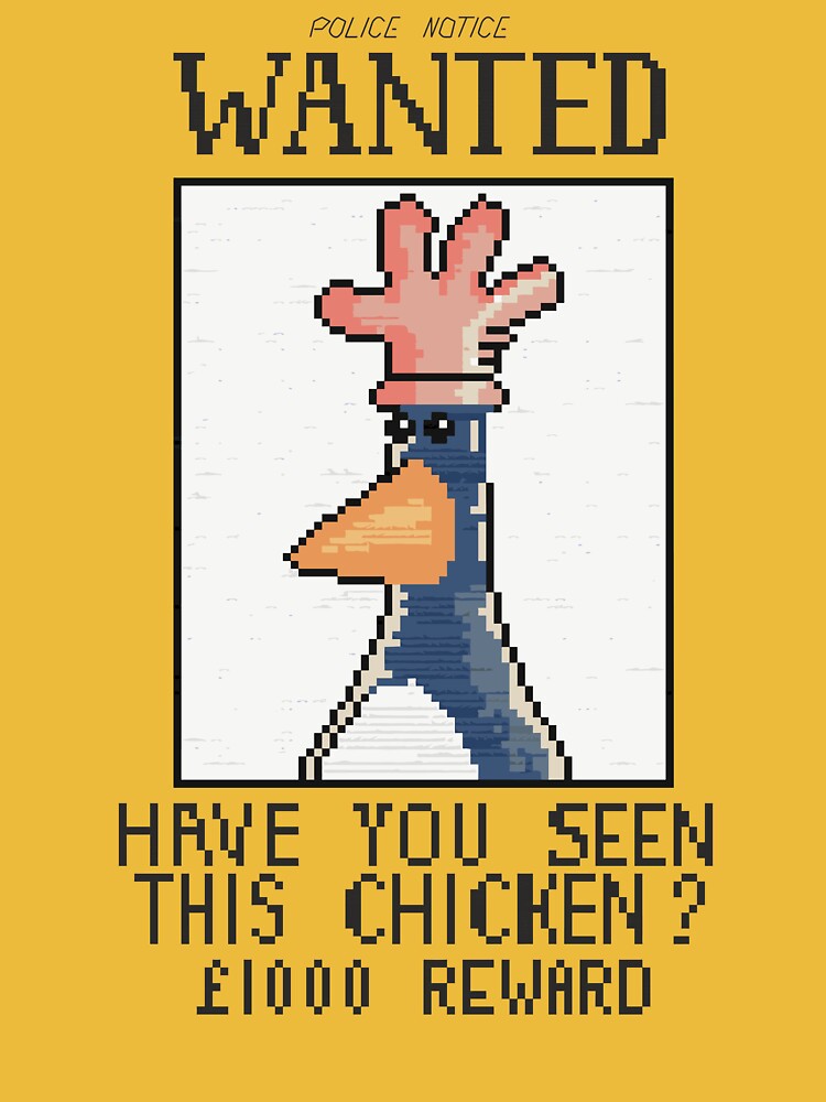 Thumbnail 7 of 7, Essential T-Shirt, Wanted Chicken 8 Bit designed and sold by Senaitaman.