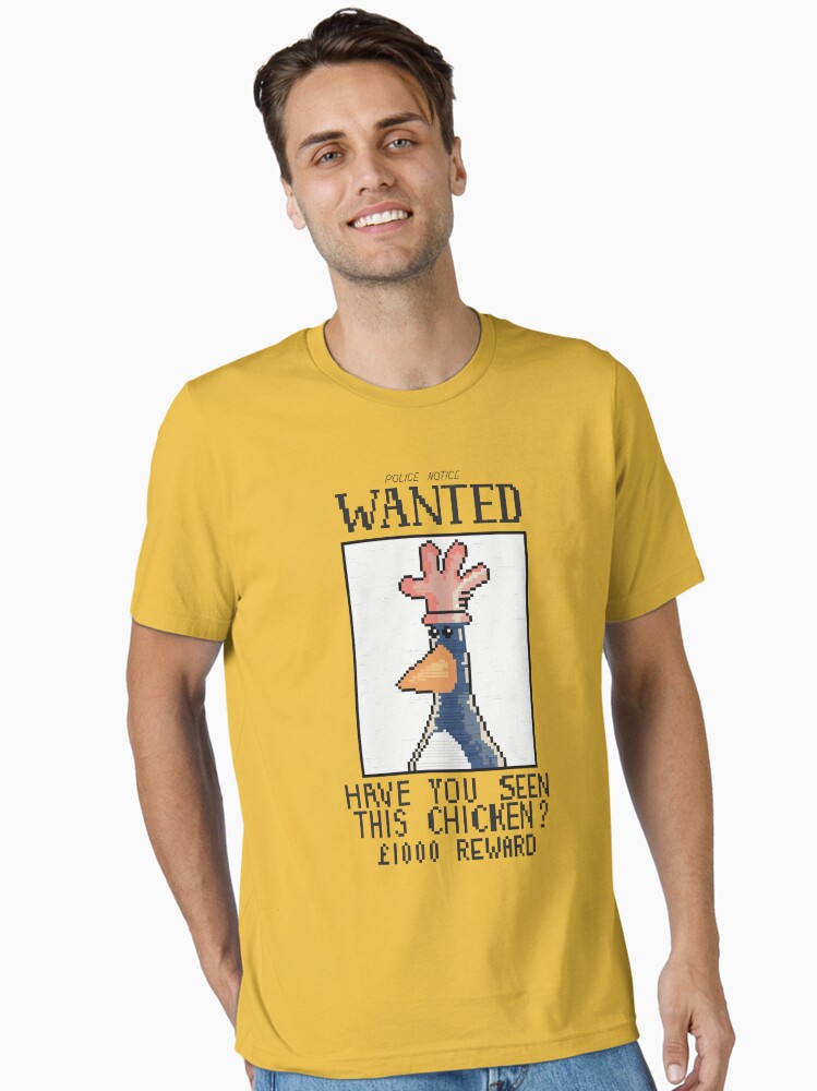 Thumbnail 2 of 7, Essential T-Shirt, Wanted Chicken 8 Bit designed and sold by Senaitaman.