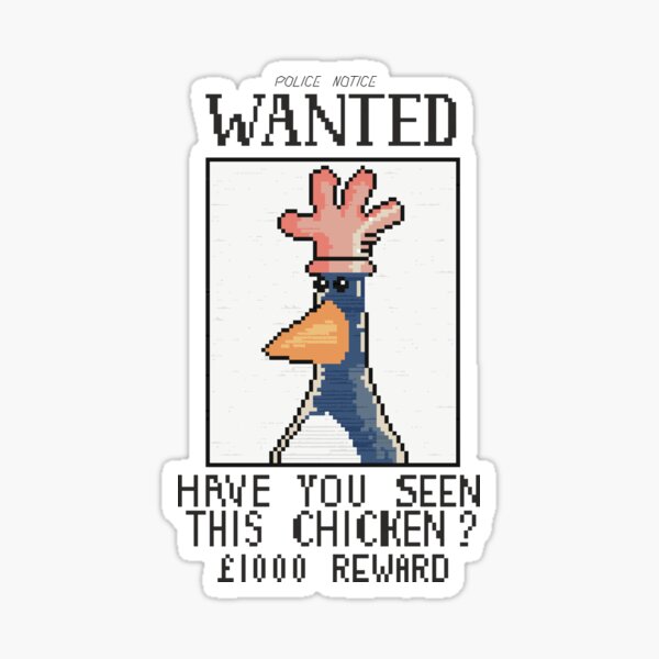 Item preview, Wanted Chicken 8 Bit designed and sold by Senaitaman.