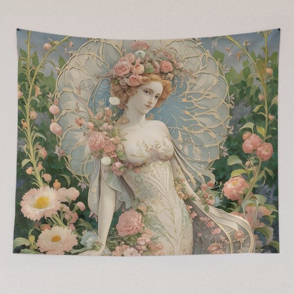 Item preview, Alphonse Mucha Inspired Floral Art Nouveau designed and sold by Tamas Das.