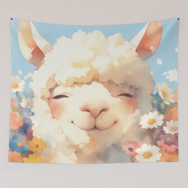 Item preview, Alpaca Hiding in Flowers designed and sold by AshiraCreations.