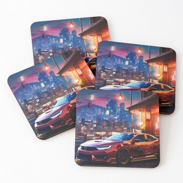 Item preview, City Shadows Japanese Hot Hatch At Twilight designed and sold by RevUpDesign.