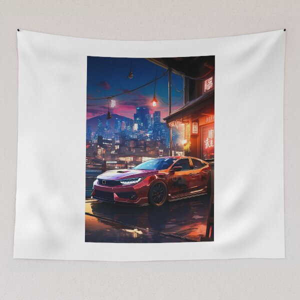 Item preview, City Shadows Japanese Hot Hatch At Twilight designed and sold by RevUpDesign.