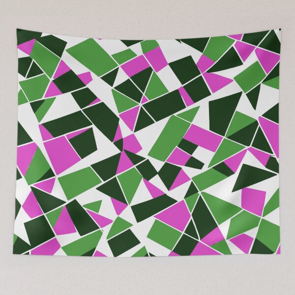 Item preview, Geodesic Geometric Abstract Art 10 Pink Green designed and sold by taiche.