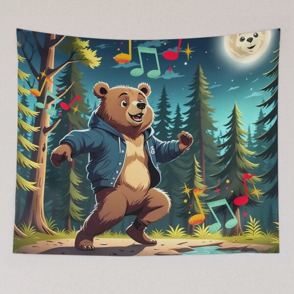 Item preview, Brown bear dancing in the forest designed and sold by Artbellachi.