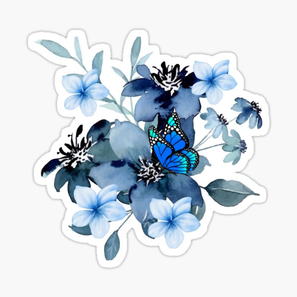 Item preview, Blue floral Design Butterfly designed and sold by HeavensTeeArt.