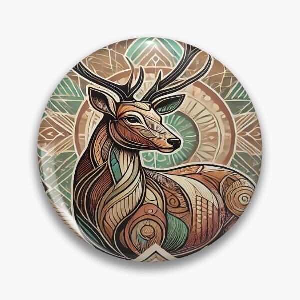 Aperçu de l'œuvre Cerf Tribal : Symbole de Majesté et de Nature créée et vendue par FAONIM.