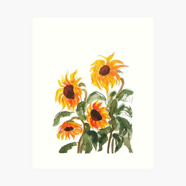 Watercolor Sunflower Png - Aesthetic Sunflower Drawing Easy, Transparent  Png - kindpng