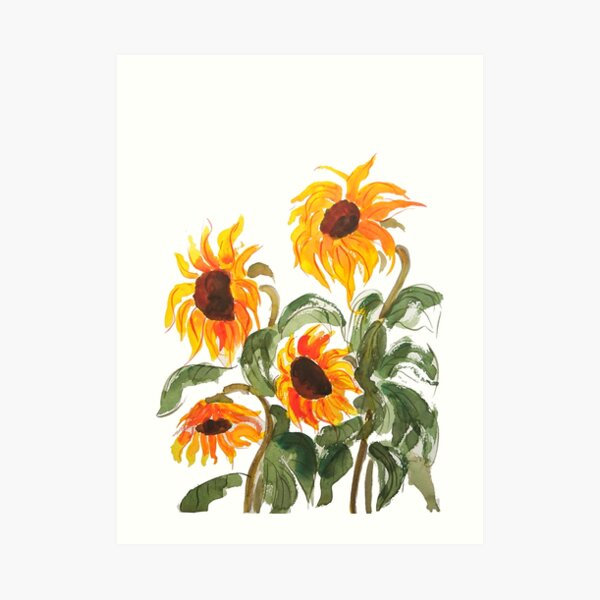 sunflower watercolor 2018 Art Print