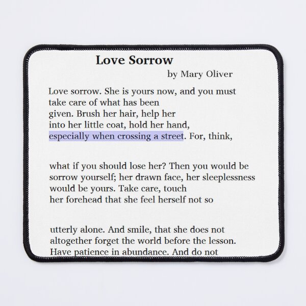 Item preview, Love Sorrow by Mary Oliver designed and sold by PeacefulHShop.