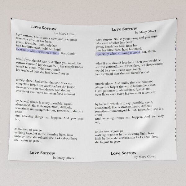 Item preview, Love Sorrow by Mary Oliver designed and sold by PeacefulHShop.