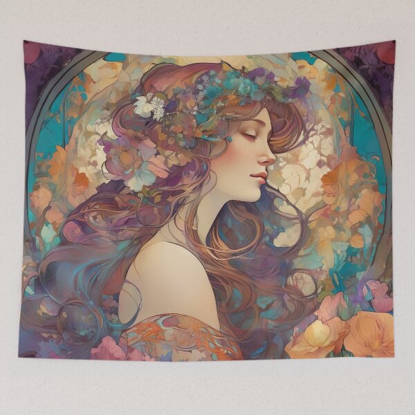 Item preview, Vintage Alphonse Mucha Floral Illustration designed and sold by Tamas Das.