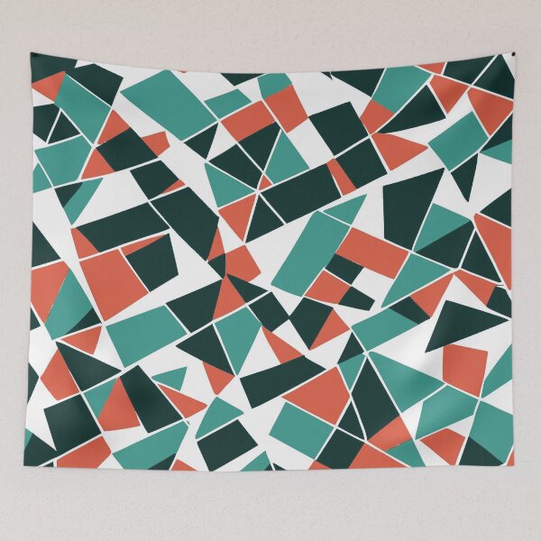 Item preview, Geodesic Geometric Abstract Art 12 Orange Teal designed and sold by taiche.