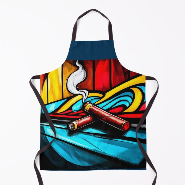 Item preview, Two Cigars in Vibrant Bold Colors with One Lit and Emitting Smoke - Abstract Colorful Pattern designed and sold by OlfactoART Studio.