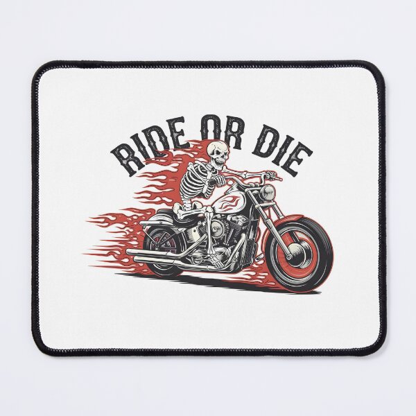 Item preview, Ride or Die Skeleton Biker – Fiery Motorcycle Art designed and sold by BNCH44.
