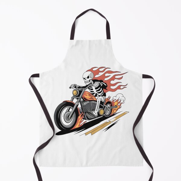 Item preview, Flaming Skeleton Rider – High-Speed Biker Art designed and sold by BNCH44.