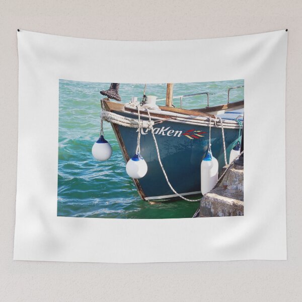 Item preview, Fishing Boat at Lyme Regis Harbour designed and sold by Dorset Girl.
