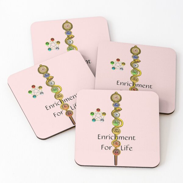 Item preview, ROD OF ASCLEPIUS 7 CHAKRAS, 5 ELEMENTS ,YOGA ,ENRICHMENT FOR LIFE Pink White designed and sold by BulganLumini.