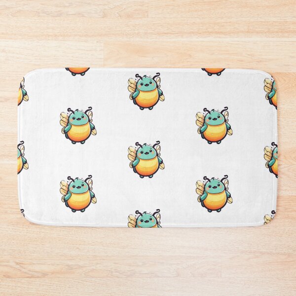 Item preview, Teal and Orange June Bug with Yellow Wings - Minimalist Firefly Art designed and sold by CrownedCanvas.