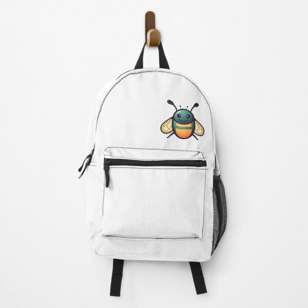 Item preview, Whimsical Teal and Orange June Bug with Yellow Wings - Minimalist Insect Art designed and sold by CrownedCanvas.