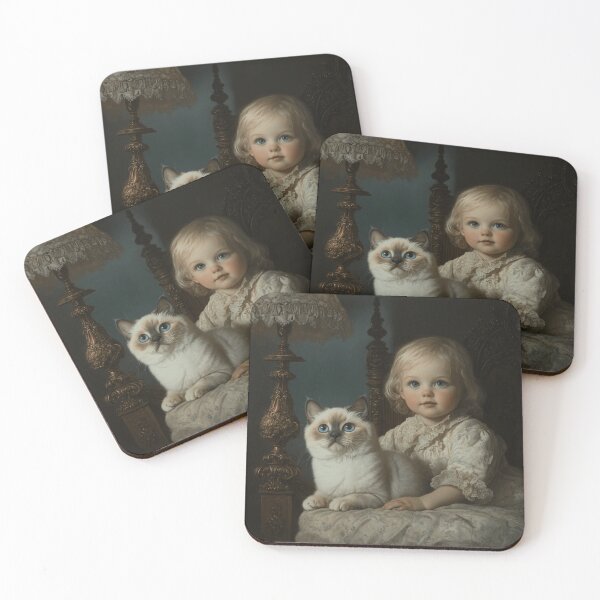 Item preview,  Burmilla Cat And A Victorian Child designed and sold by Nocturne  Paws.