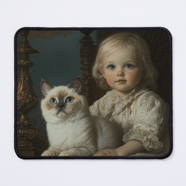 Item preview, Burmilla Cat And A Victorian Child designed and sold by Nocturne Paws.