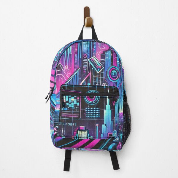 Item preview, Neon Cityscape Cyberpunk Design - Futuristic Glitch Art designed and sold by Craftrix.