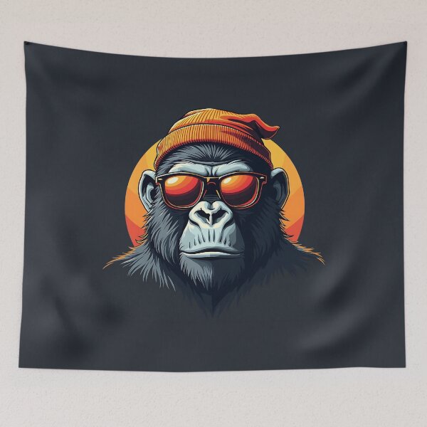Item preview, Gorilla Swagger: Cool Gorilla in Cap and Sunglasses designed and sold by Taans-Creation.