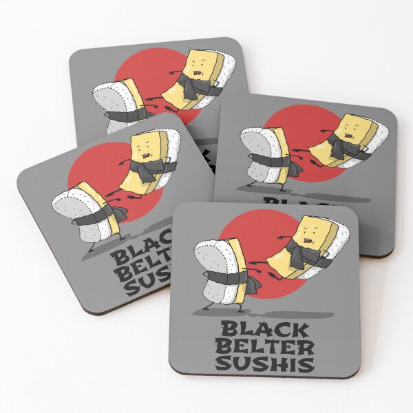 Item preview, Cute Black Belter Karate Fighting Japanese Sushi Cartoon designed and sold by BoggsNicolasArt.
