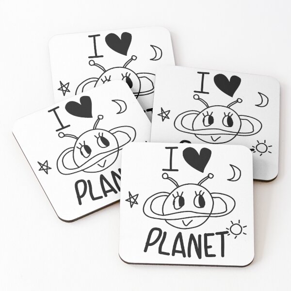 Item preview, I love planet cartoon doodle designed and sold by Ahappycraft.