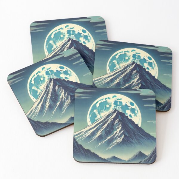 Item preview, The Super Moon at Han - A Contemporary Ukiyo-e Nature Landscape designed and sold by Kijiermono.