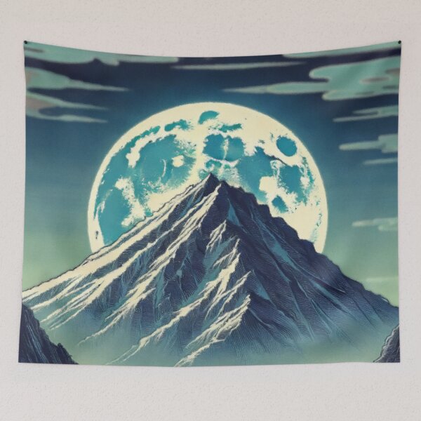 Item preview, The Super Moon at Han - A Contemporary Ukiyo-e Nature Landscape designed and sold by Kijiermono.