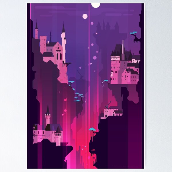 Medieval Castles at War: Fantasy Illustration Poster