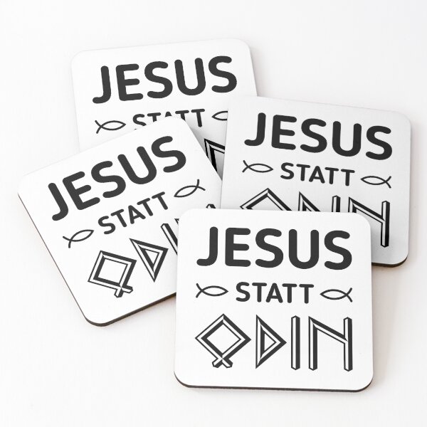 Artikelvorschau, Jesus Statt Odin (Gegen Rechts / Black) entworfen und verkauft von MrFaulbaum.