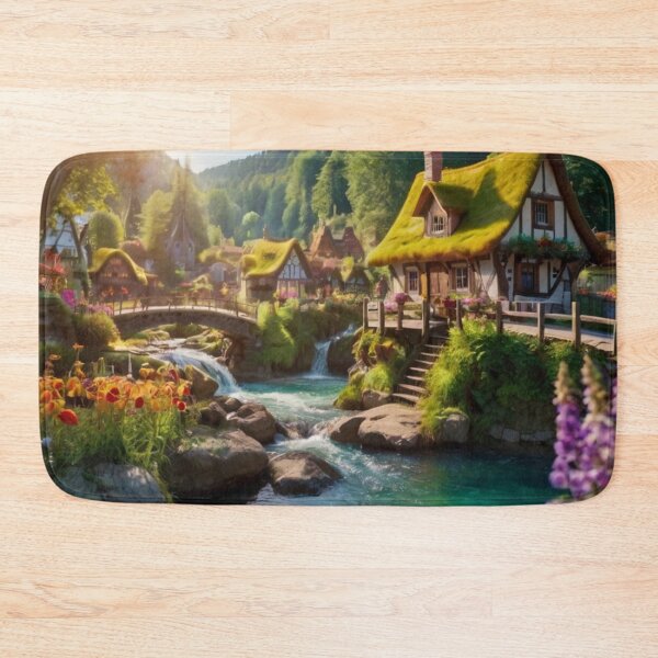 Item preview, Mystic Waterfall Village designed and sold by BlareBlare.