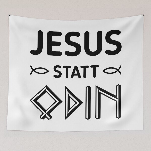 Artikelvorschau, Jesus Statt Odin (Gegen Rechts / Black) entworfen und verkauft von MrFaulbaum.