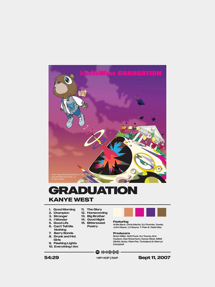 Thumbnail 4 of 4, iPhone Case, Graduation by Kanye West Album Poster designed and sold by FourthWallPrint.