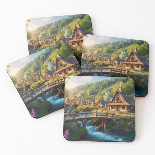 Item preview, Enchanted Village Stream designed and sold by BlareBlare.
