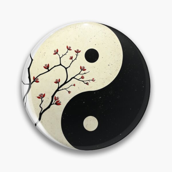 Item preview, yin-yang symbol with sakura branch  designed and sold by Creative88Art.