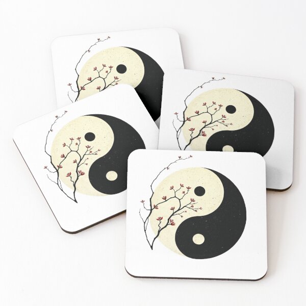 Item preview, yin-yang symbol with sakura branch  designed and sold by Creative88Art.