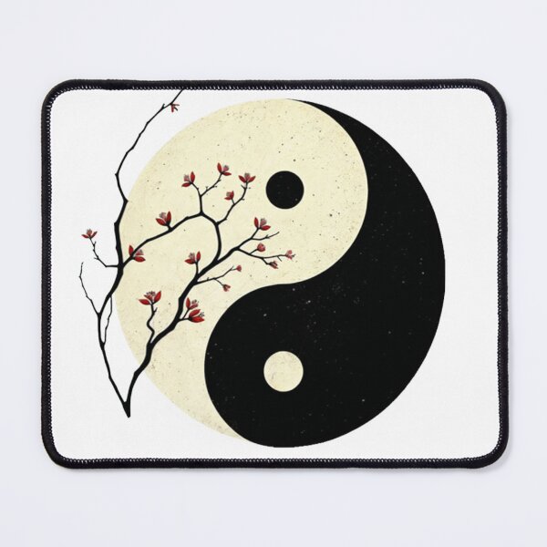 Item preview, yin-yang symbol with sakura branch  designed and sold by Creative88Art.