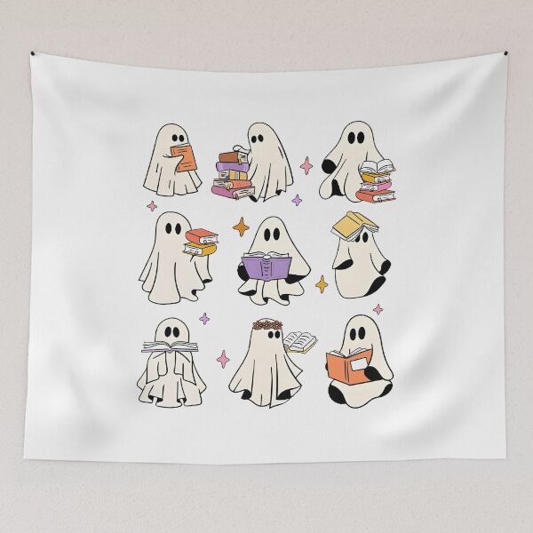 Item preview, Funny Halloween, Cute Ghost, Reading Books designed and sold by Verbutler.