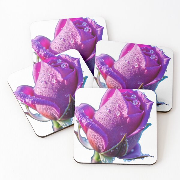 Item preview, pink rose with drops,isolated art designed and sold by Creative88Art.