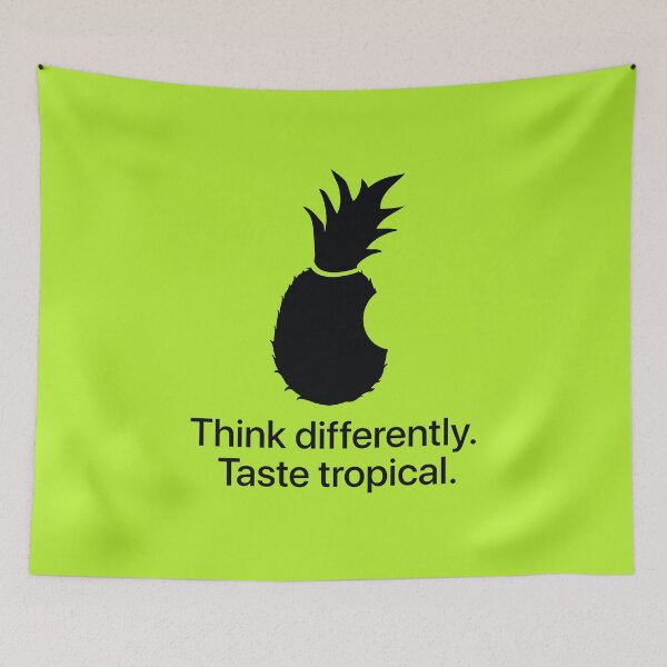 Item preview, Pineapple - Think differently. Taste tropical. In black designed and sold by knappidesign.