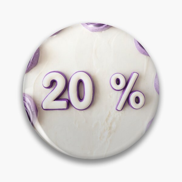 Item preview, cake with purple pattern labelled ‘20%’ designed and sold by Creative88Art.