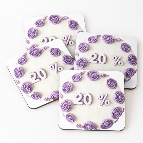 Item preview, cake with purple pattern labelled ‘20%’ designed and sold by Creative88Art.
